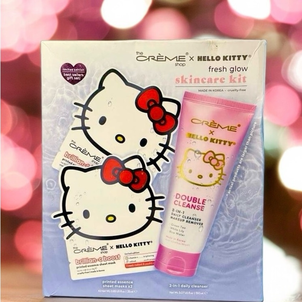 LIMITED EDITION The Creme Shop x Hello Kitty Fresh Glow Skincare Kit NWT